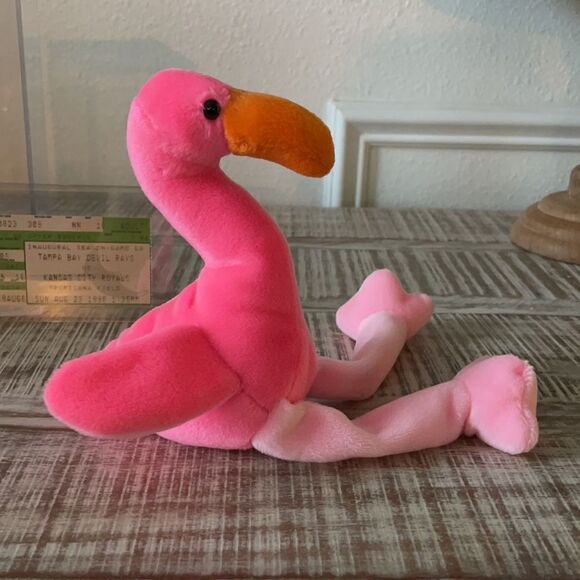 “Pinky” Beanie Babies 1995 Limited Edition of 10,000 Tampa Bay Devil Rays Gift - Picture 10 of 13